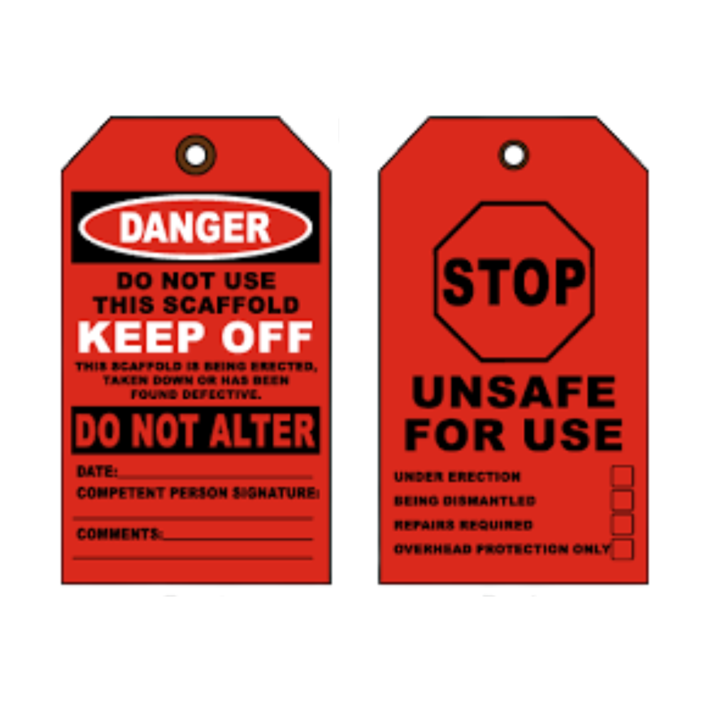 Scaffold red tag