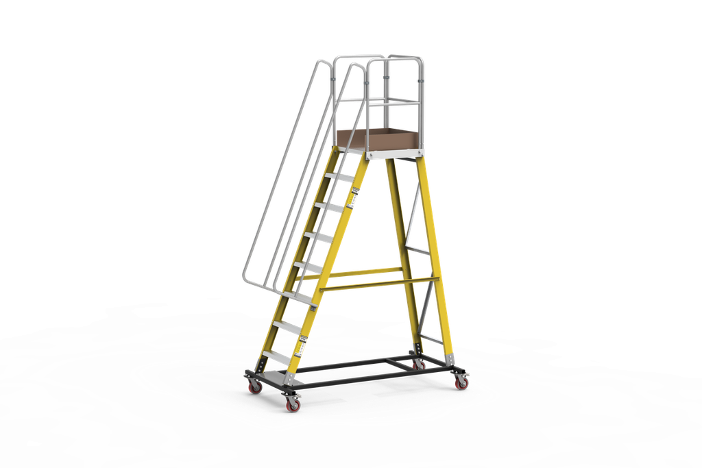 FRP Warehouse Ladder (Guard Rail height : 1100 mm) - 7+ Platform