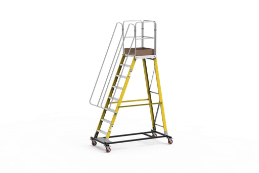 [8469] FRP Warehouse Ladder (Guard Rail height : 1100 mm) - 7+ Platform